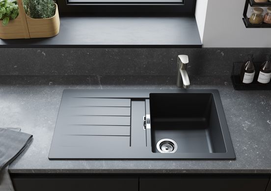 Кухонная мойка Hansgrohe S52 S52 S520-F345 чёрный графит со смесителем Zesis M33 43356670