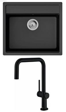 Кухонная мойка Hansgrohe S520-F510 чёрный графит со смесителем Focus M41 43359670