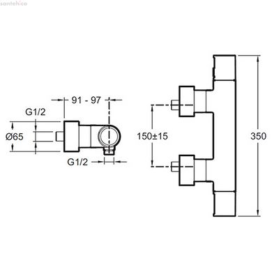 Термостатический смеситель для душа Jacob Delafon COMPOSED Хром E73164-CP