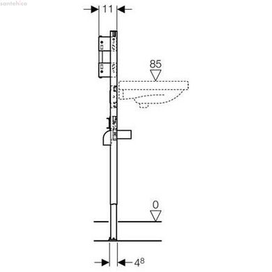 Geberit Duofix монтажный элемент для подвесного умывальника со встроенным в стену смесителем, высота 112-130 см