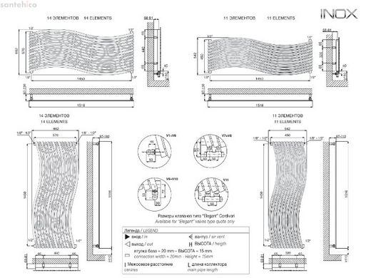 Cordivari Design Дизайн-радиатор хром вертикальный Lola 1516*450