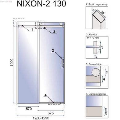 Душові двері REA NIXON-2 130 L REA-K5004