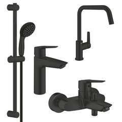 Комплект смесителей для ванной комнаты и кухни Grohe QuickFix Start Black UA303301MK