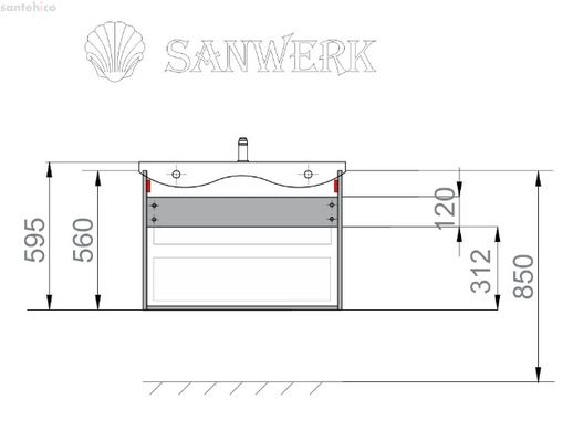 Тумба подвесная Sanwerk Грета AIR 80 MV0000887 с раковиной New Line