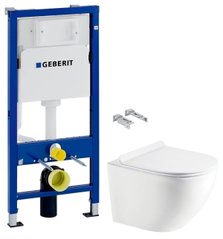 Инсталляция Geberit Duofix 458.103.00.1 + Унитаз подвесной Koller Pool Round Smart RN-0490-RW с сиденьем Soft Close