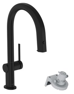 Смеситель для кухни Hansgrohe Aqittura M91 FilterSystem 210 черный матовый 76826670 под фильтрованную воду