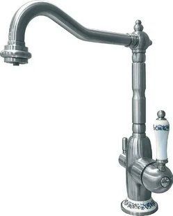 Змішувач для кухні Fabiano FKM 314 Inox Antique антична нержавіюча сталь 8231.403.0328 під фільтровану воду