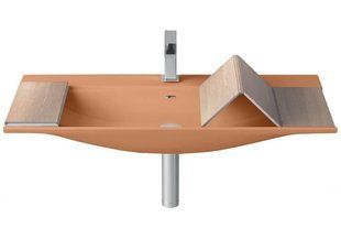 Умывальник керамический 90 см Artceram The One, orange cameo (THL002 13; 00)