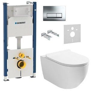 Инсталляция Geberit Duofix 458.178.21.1 4 в 1 + Унитаз подвесной ASIGNATURA Simple Bend 37822805 с сиденьем Soft Closing