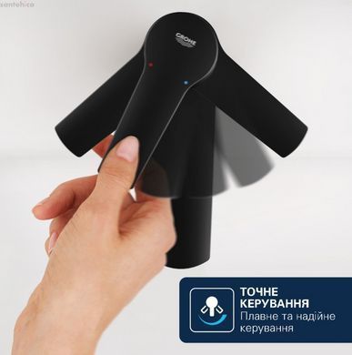 Смеситель для раковины Grohe Dice черный матовый 1018572430 с донным клапаном Push-Open