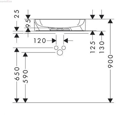 Раковина накладная Hansgrohe Xuniva Q 55 см 61075450