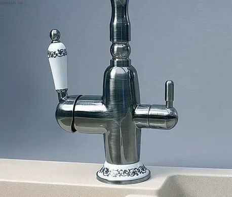 Змішувач для кухні Fabiano FKM 314 Inox Antique антична нержавіюча сталь 8231.403.0328 під фільтровану воду