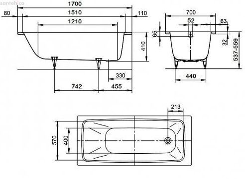 Kaldewei Cayono 170x70 274900010001 mod 749 біла