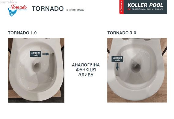 Унітаз підвісний Koller Pool Round Smart Tornado 3.0 RN-0490-RQ3 з сидінням Soft Close