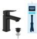 Смеситель для раковины Grohe Dice черный матовый 1018572430 с донным клапаном Push-Open