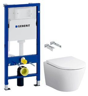 Инсталляция Geberit Duofix 2 в 1 458.103.00.1 + Унитаз подвесной Am.Pm Sense C741701SC с сиденьям Soft Close