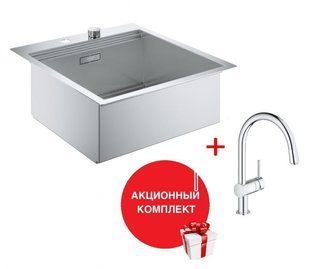 Кухонная мойка Grohe K800 518х560 31583SD0 матовая + Смеситель для кухни Grohe Minta хром 32918000