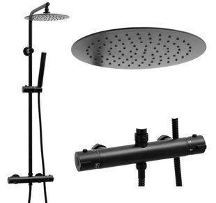 Душевая система с термостатом Yoka Ferra 25 черный матовый BP.FERRA-THERM-25-BLK