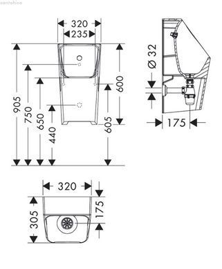 Писсуар Hansgrohe EluPura Q 60127450