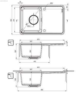 Кухонна мийка Deante Momi 67х44 металевий антрацит ZKM_T11A