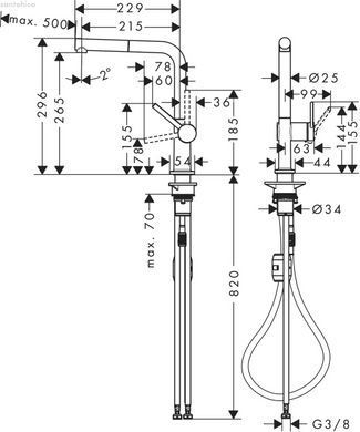 Змішувач для кухні Hansgrohe Talis M54 хром 72845000