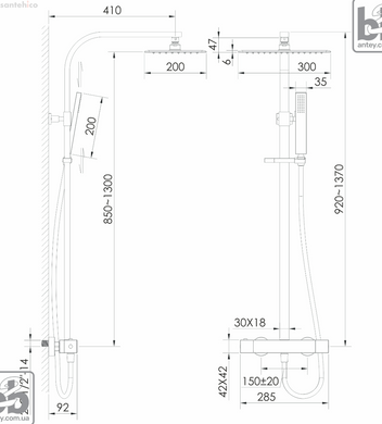Душевая система с термостатом Imprese Grafiky брашированная бронза ZMK1724150480