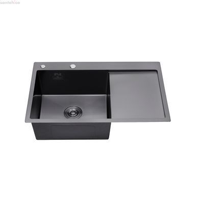 Кухонна мийка Kroner KRP Schwarze - 7849LHM PVD (3,0/1,0 мм) CV025278