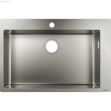 Кухонная мойка Hansgrohe S711-F660 на столешницу 1х35, 760х500 мм, Stainless Steel 43302800