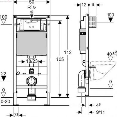 Інсталяція Geberit Duofix 458.178.21.1 + Унітаз підвісний Villeroy&Boch Venticello 4611R001 з сидінням 9M79S101