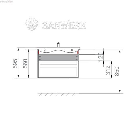 Тумба підвісна Sanwerk Ера Air 70 MV0000855 з умивальником Qtap