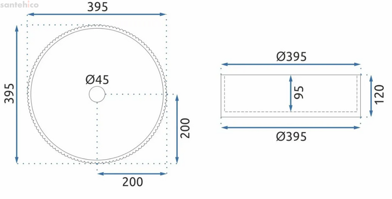 Раковина накладная Rea Ingrid 40 см transparent REA-U0278