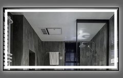 Зеркало Dusel DE-M0061S1 Black 75х100 см с часами и Bluetooth