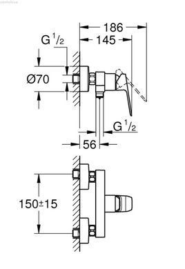 Змішувач для душу Grohe Cubeo чорний матовий 1018242430