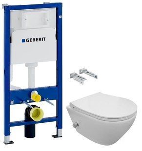 Інсталяція Geberit Duofix 2 в 1 458.103.00.1 + Унітаз підвісний з функцією буде Imprese Tomik c06809303 з сидінням Soft Close
