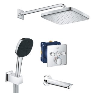 Душевая система скрытого монтажа Grohe QuickFix Grohtherm SmartControl + Vitalio Comfort 250 Cube хром UA202802C3