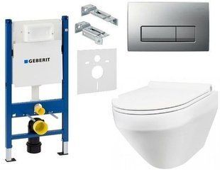 Инсталляция Geberit Duofix 458.178.46.1 + Унитаз подвесной Am Pm Spirit FlashClean C701700WH