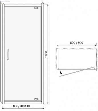 Душові двері EGER 90х195 см 599-150-90 (h)