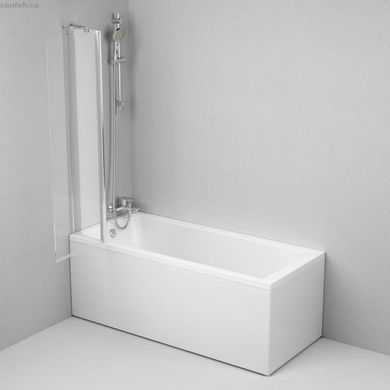 Шторка на борт ванны Am.Pm Gem 80x140 (Профиль - хром, стекло - прозрачное) WU90BS-D3W5-140CT
