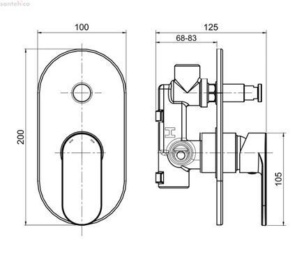 Змішувач прихованого монтажу Koller Pool Round Arc хром RA10150