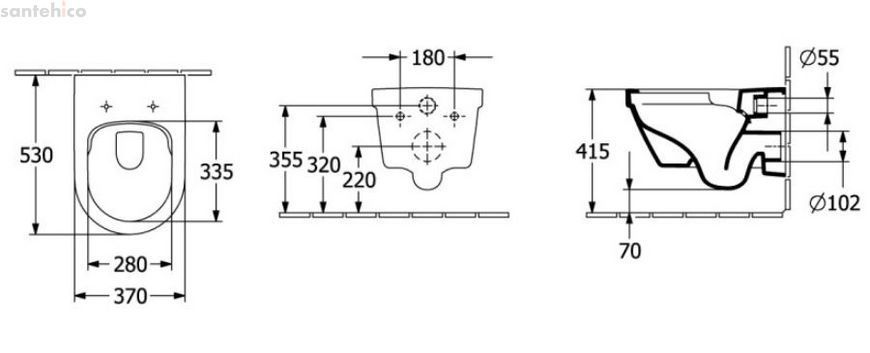 Инсталляция Hansgrohe iFrame Universal 01022180 с клавишей Original Q черный матовый + Унитаз подвесной Villeroy &amp; Boch Architectura DirectFlush TwistFlush 4694CL01 с сиденьям Soft Close