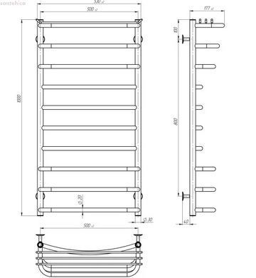 Полотенесушитель электрический Deffi Юность 500x1000 хром C.YU.100.50.10.E.C.R.1 правая