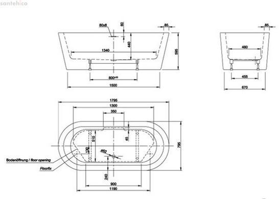 Ванна акрилова Knief Hot 180x80 білий глянцевий 0100-072