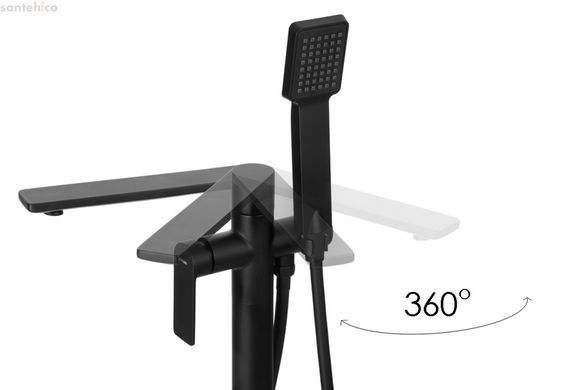 Смеситель для ванны Corsan TRINO BLACK MATT черный напольный CMB7159BL