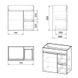 FLY комплект мебели 70см, белый: тумба напольная, 2 ящика, 1 дверца + умывальник накладной арт RZJ710