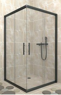 Душевая кабина Veronis Indiana Black 90x90 (Профиль - черный, стекло - прозрачное) без поддона