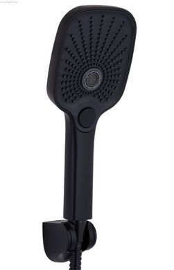 Змішувач для ванни Qtap Gemini чорний матовий QTGEM259BLM45682 з душовим гарнітуром