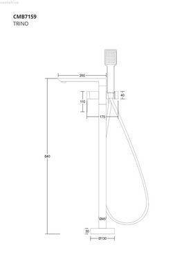 Змішувач для ванни Corsan TRINO CHROME хром підлоговий CMB7159CH