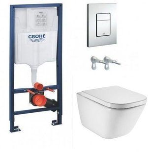 Инсталляция для унитаза GROHE Rapid SL 38775001 + Унитаз подвесной Roca Gap Clean Rim A34H47C000