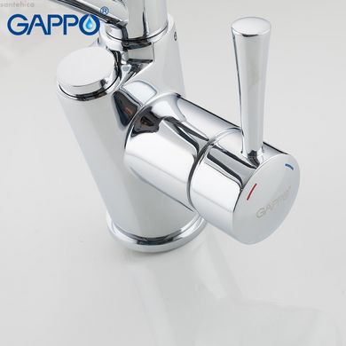 Змішувач для кухні на дві води GAPPO G4398-11 з гнучким виливом, чорний/хром