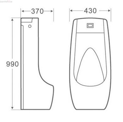 Пісуар підлоговий Qtap Scorpio QT1488101HW з датчиком